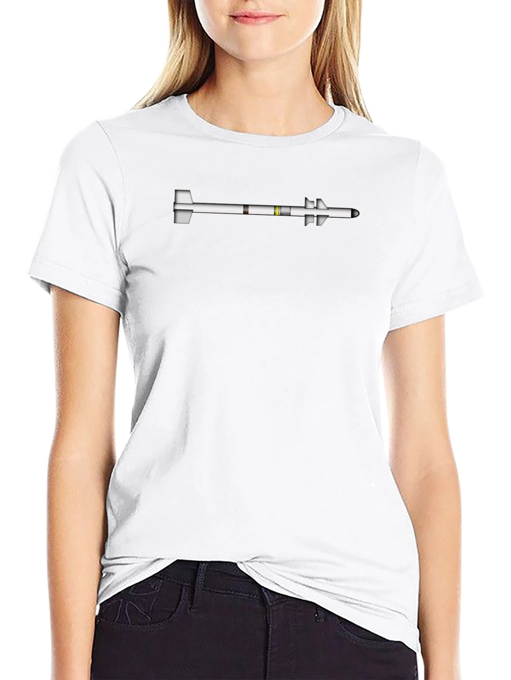 Missile Graphic Tee - Bold Black Cotton Shirt