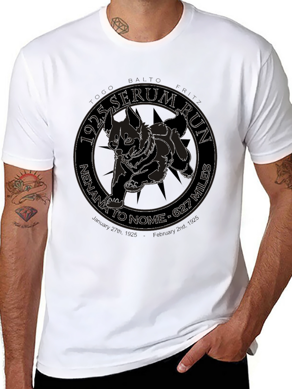 1925 Serum Run Dog Sled T-Shirt