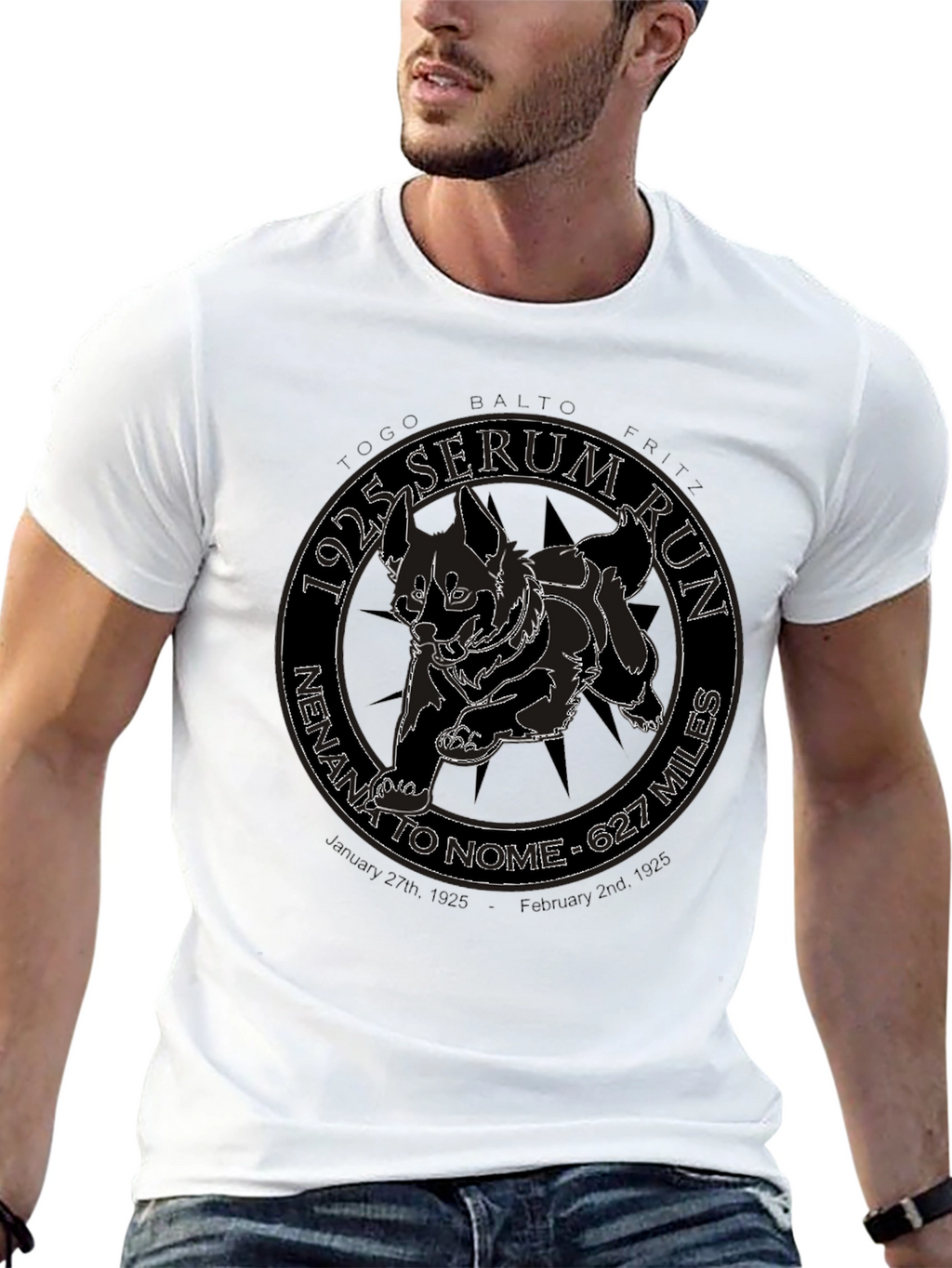 1925 Serum Run Dog Sled T-Shirt