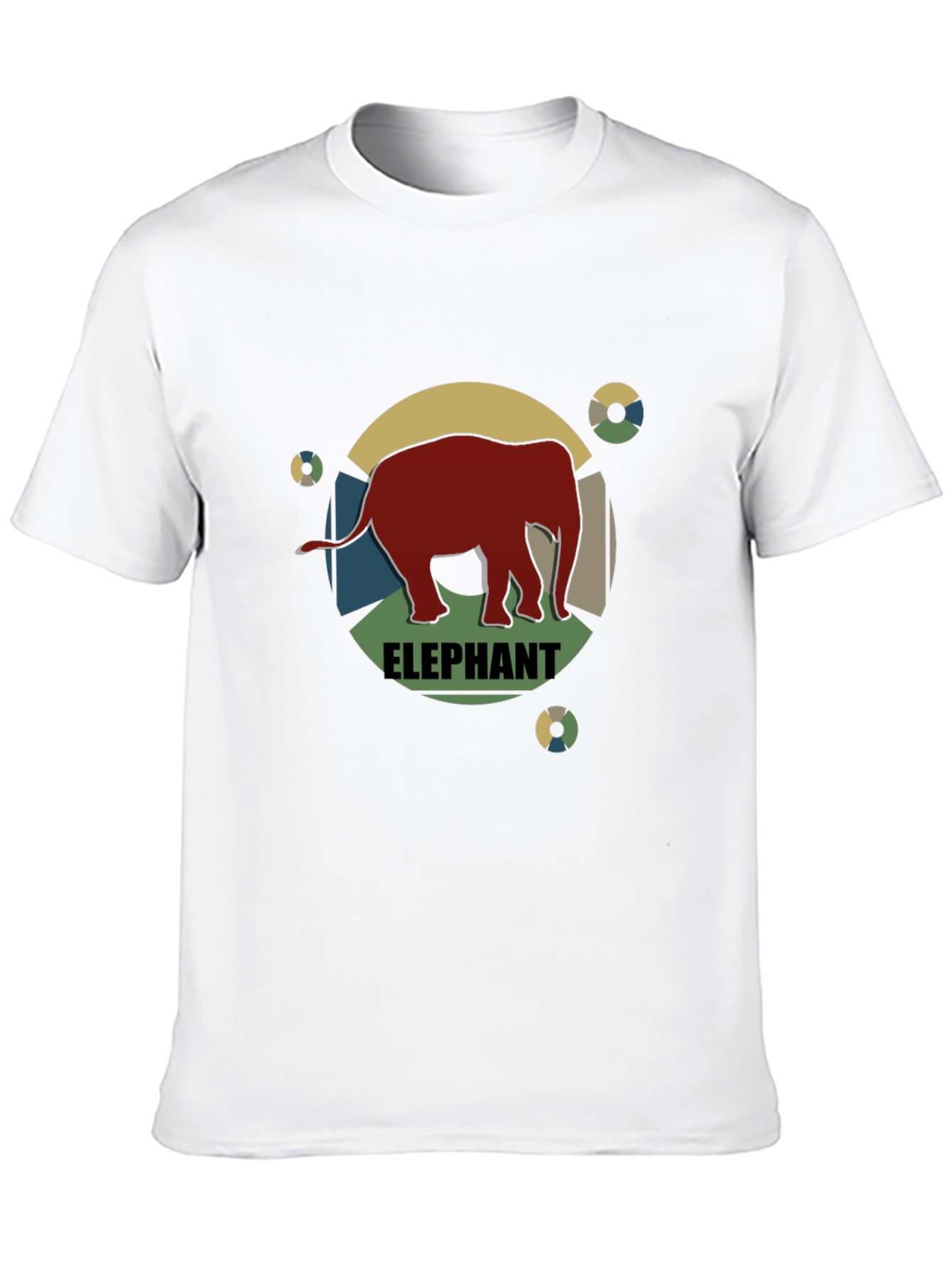 Retro Elephant Graphic Tee - Mens Black T-Shirt