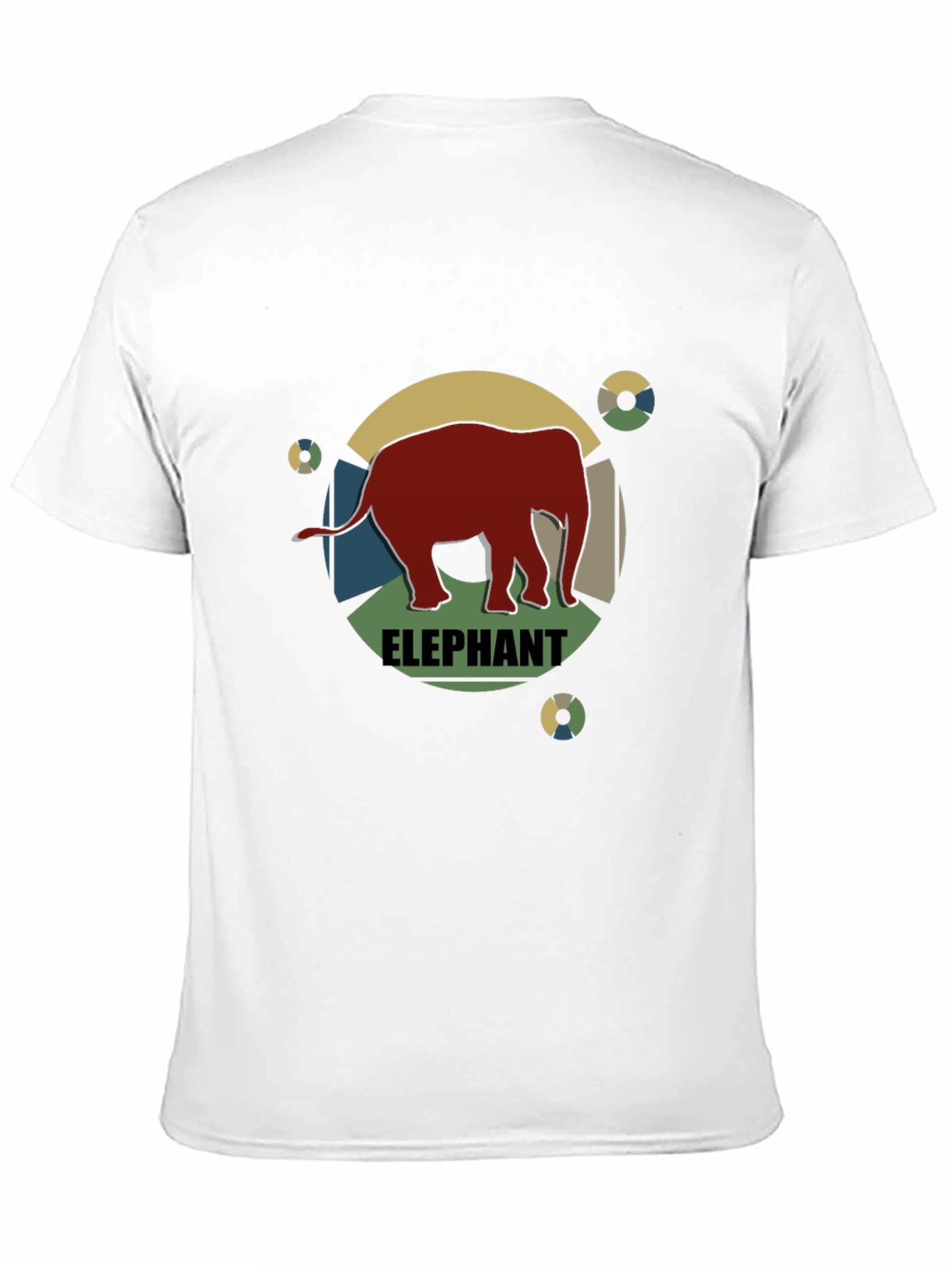 Retro Elephant Graphic Tee - Mens Black T-Shirt