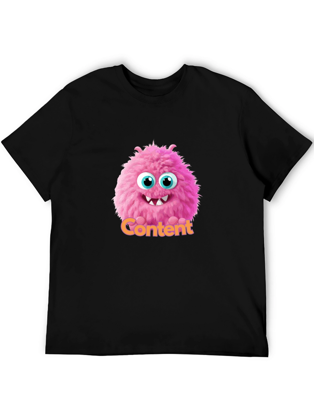 Content Monster Graphic T-Shirt - Black Cotton Tee