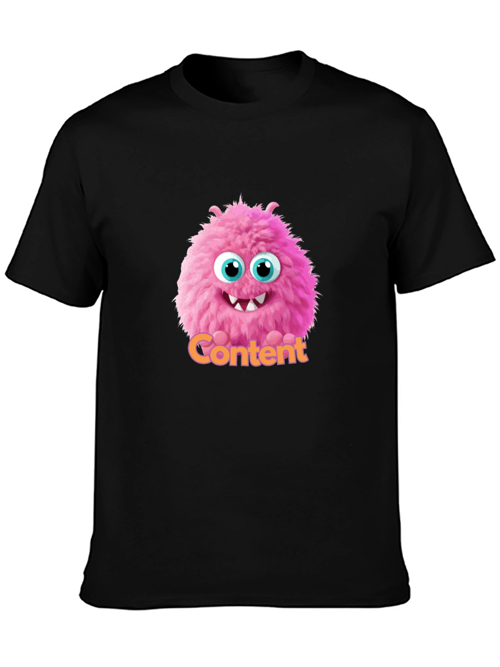 Content Monster Graphic T-Shirt - Black Cotton Tee