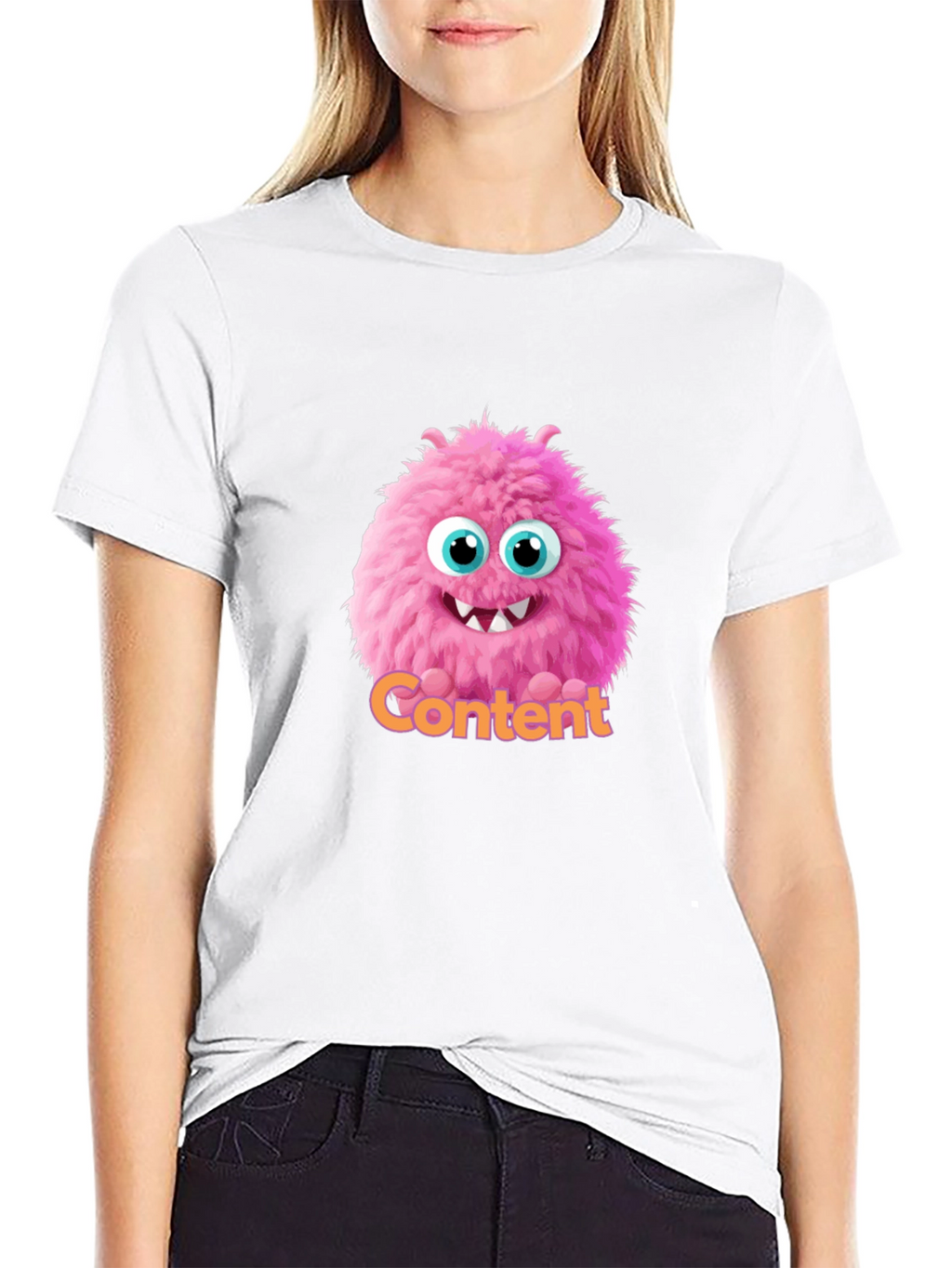Content Monster Graphic T-Shirt - Black Cotton Tee