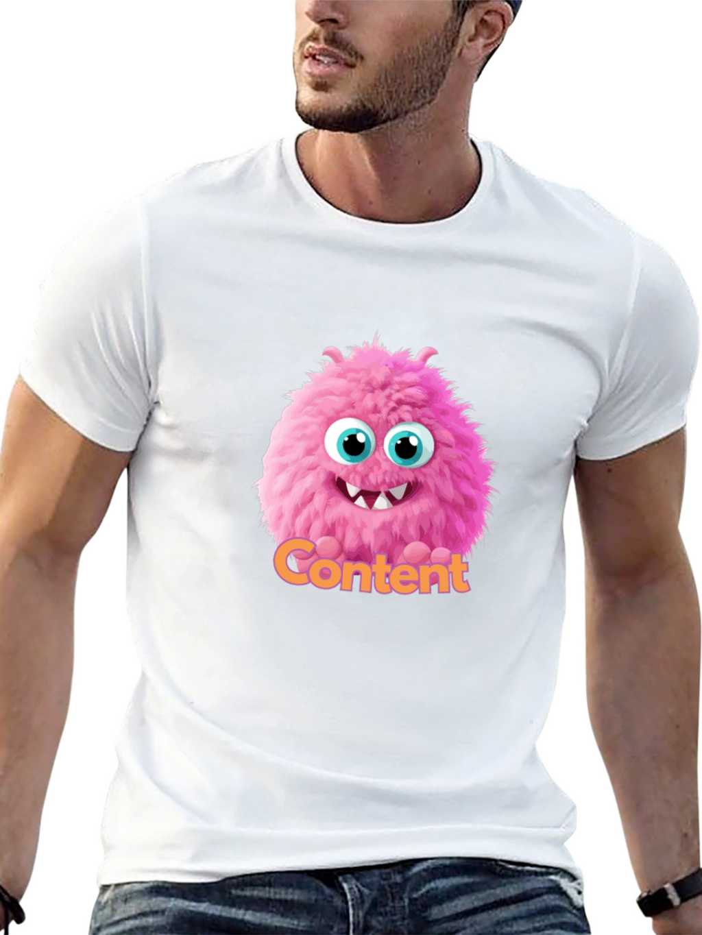 Content Monster Graphic T-Shirt - Black Cotton Tee
