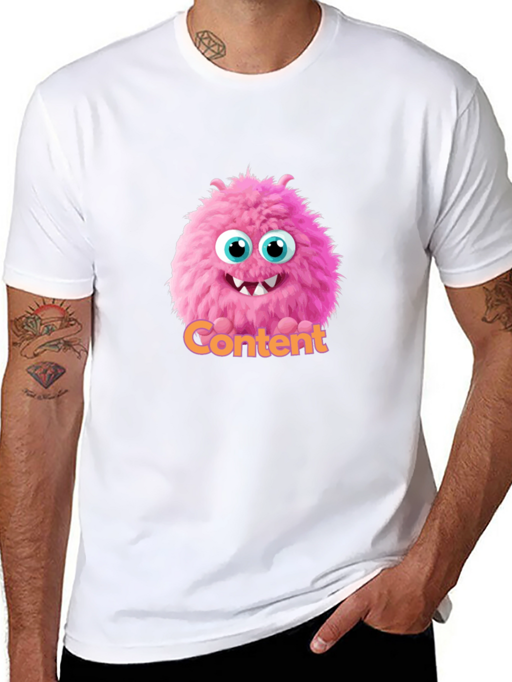 Content Monster Graphic T-Shirt - Black Cotton Tee