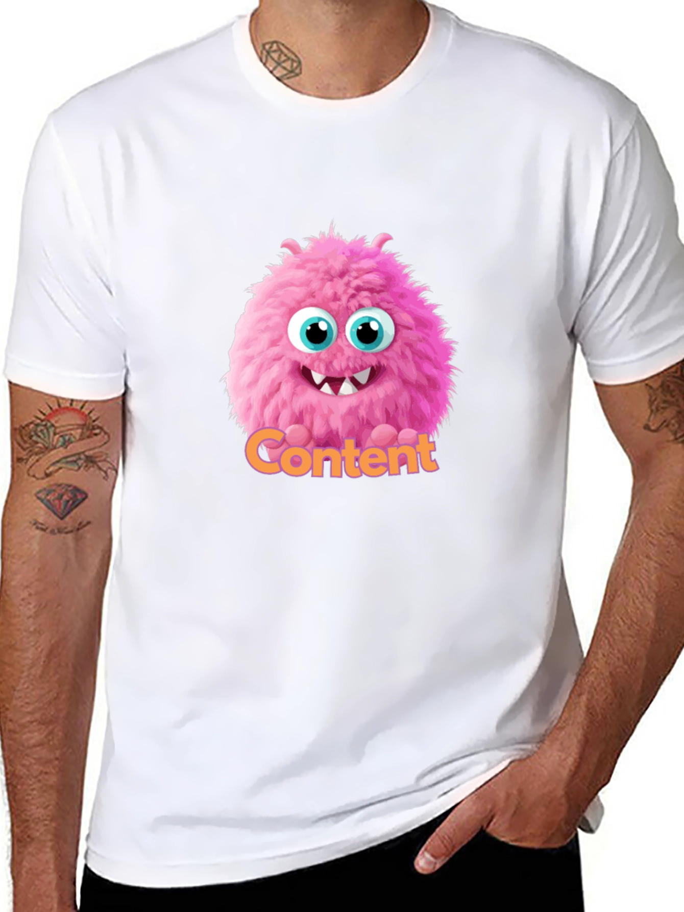 Content Monster Graphic T-Shirt - Black Cotton Tee