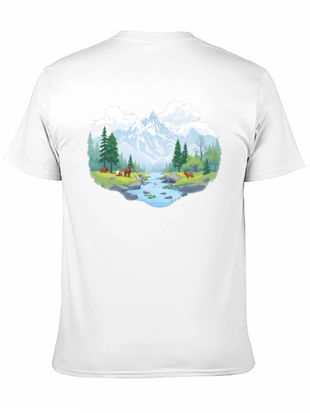 Nature Scene Graphic Tee - Black Cotton