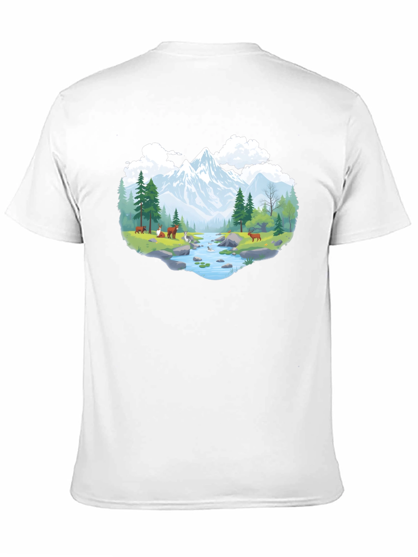 Nature Scene Graphic Tee - Black Cotton