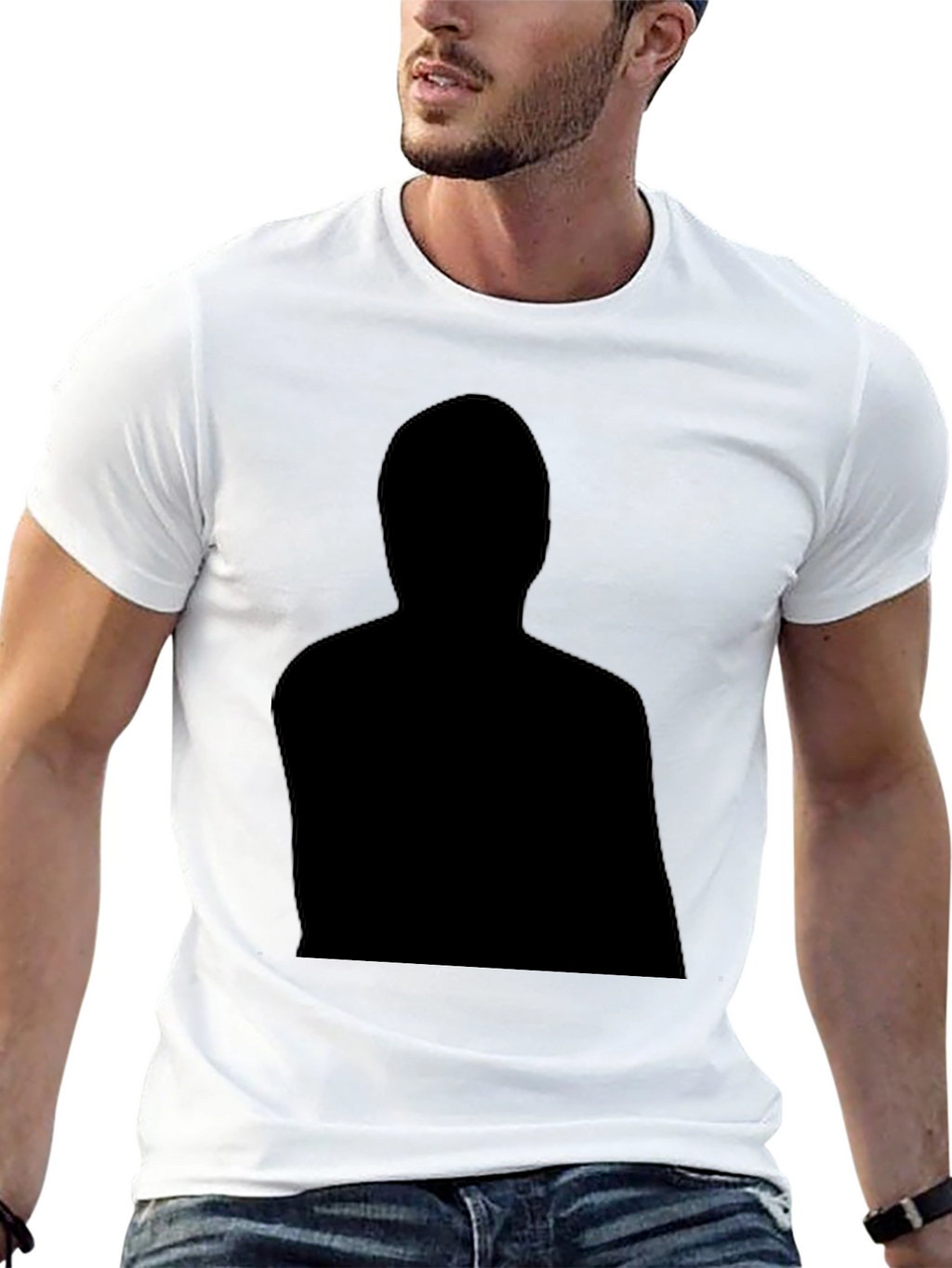 Black Graphic Tee - Mystery Man Silhouette