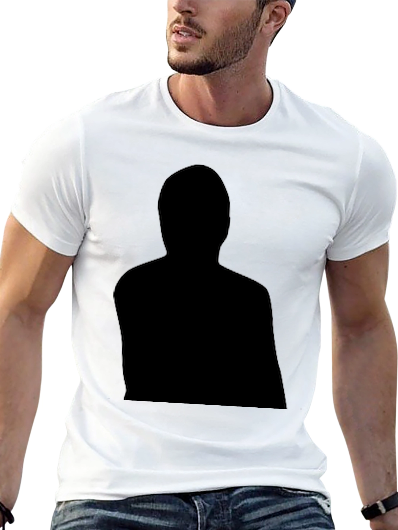 Black Graphic Tee - Mystery Man Silhouette