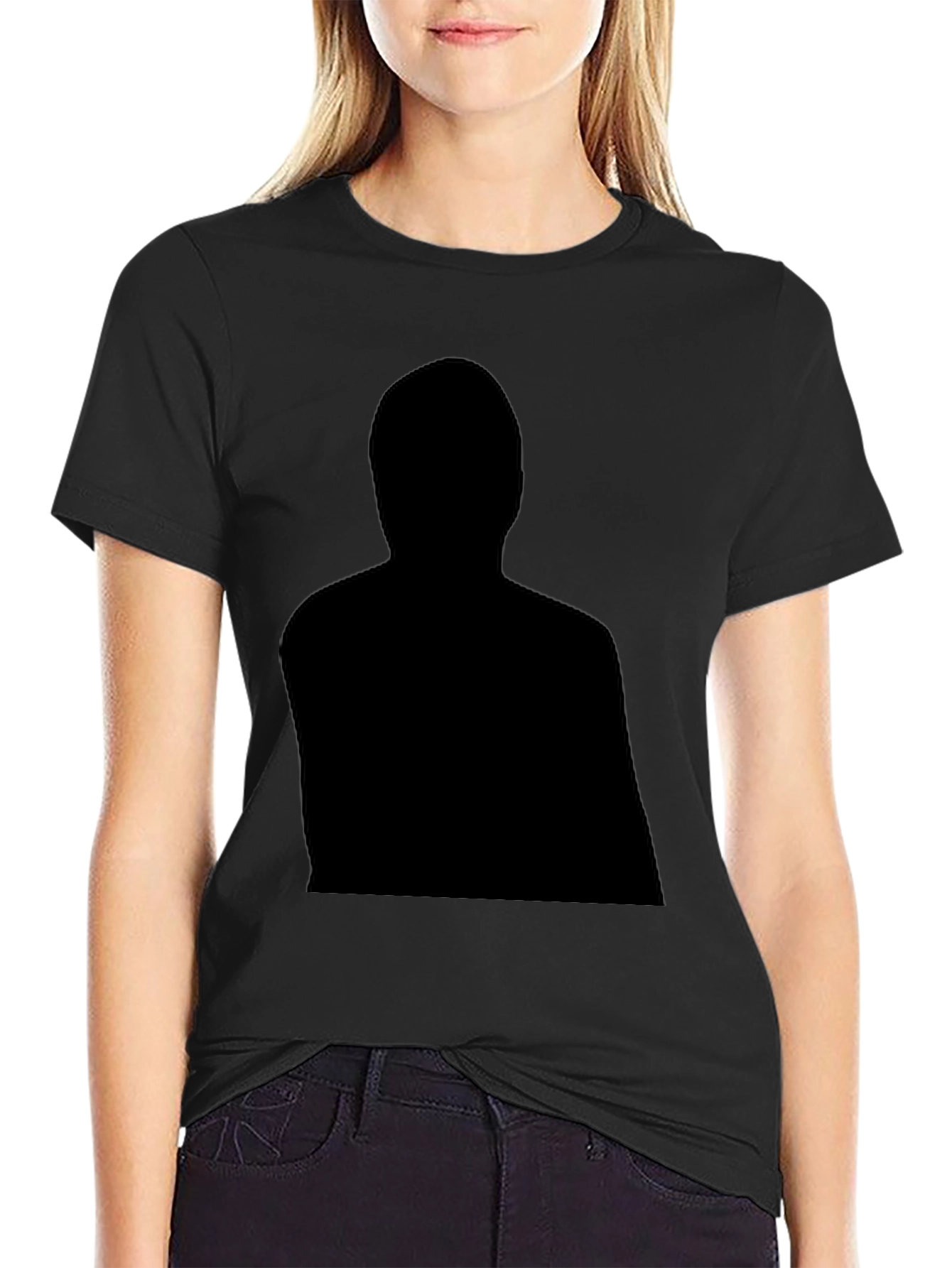 Black Graphic Tee - Mystery Man Silhouette