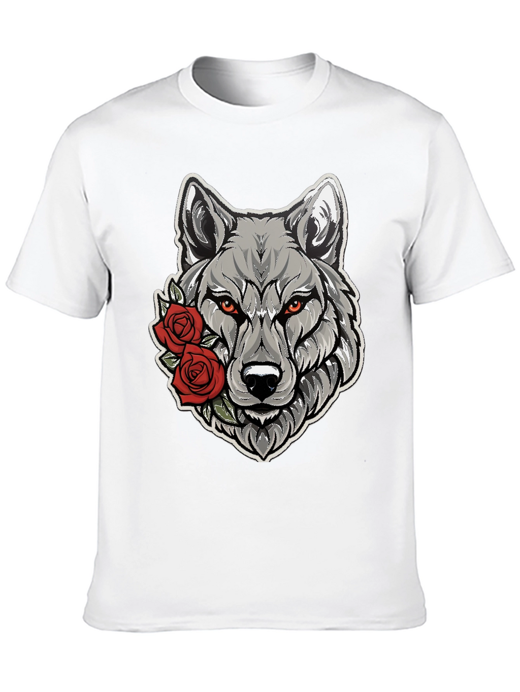 Wolf & Roses Graphic Tee - Mens Black T-Shirt