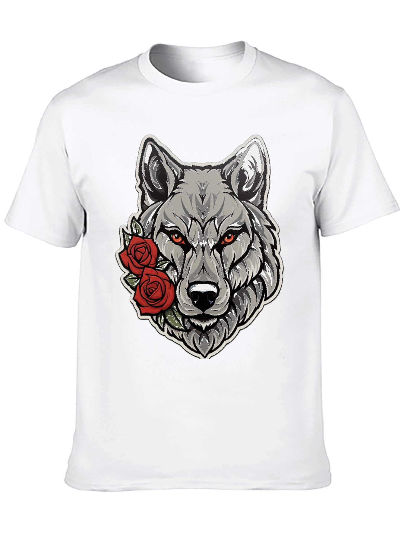 Wolf & Roses Graphic Tee - Mens Black T-Shirt