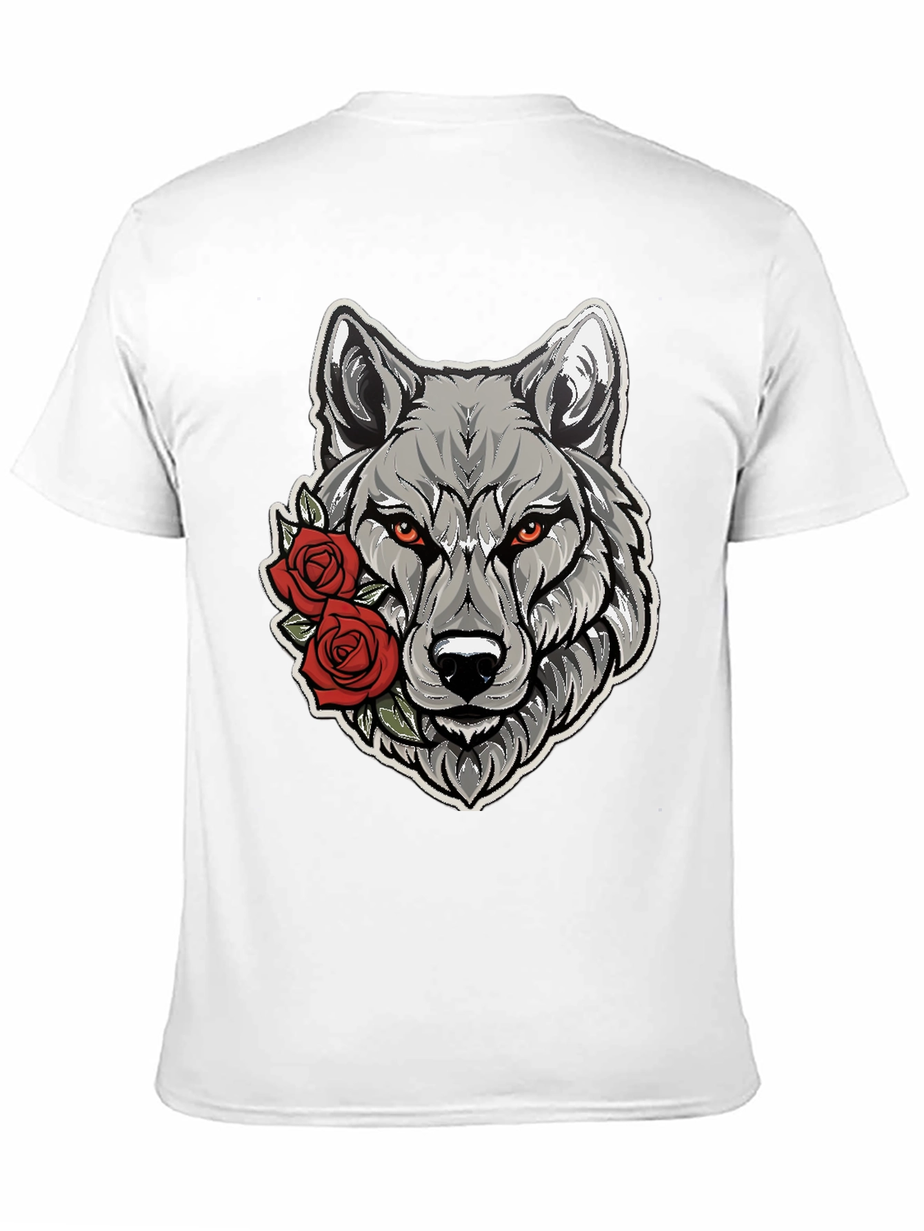 Wolf & Roses Graphic Tee - Mens Black T-Shirt