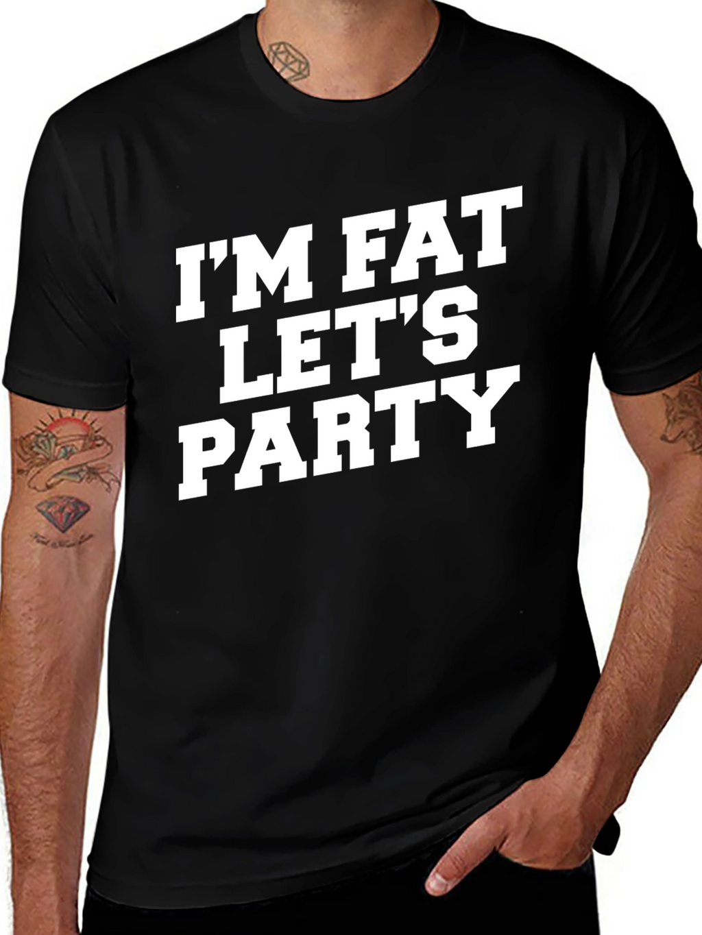 Im Fat Lets Party T-Shirt Funny Graphic Tee