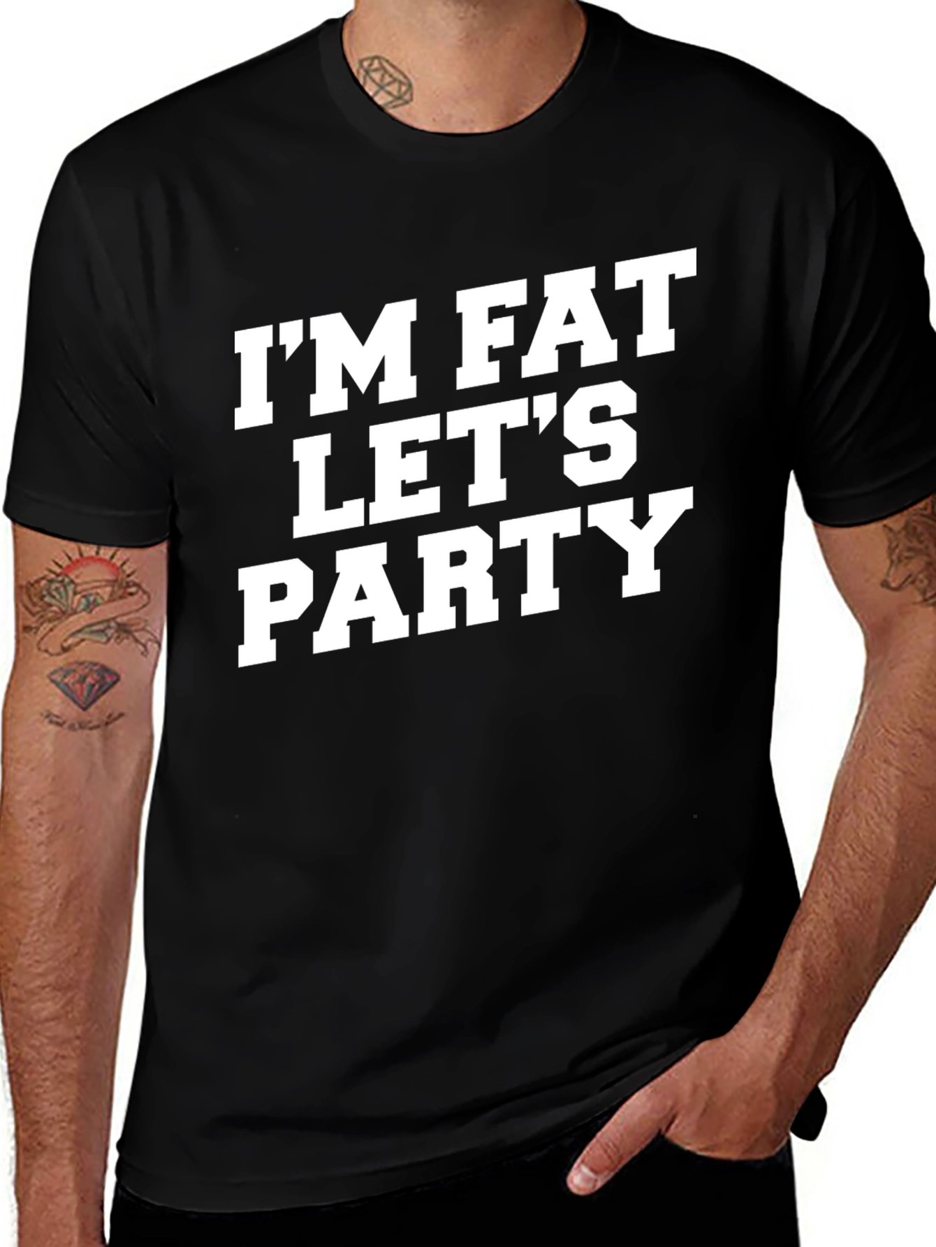 Im Fat Lets Party T-Shirt Funny Graphic Tee