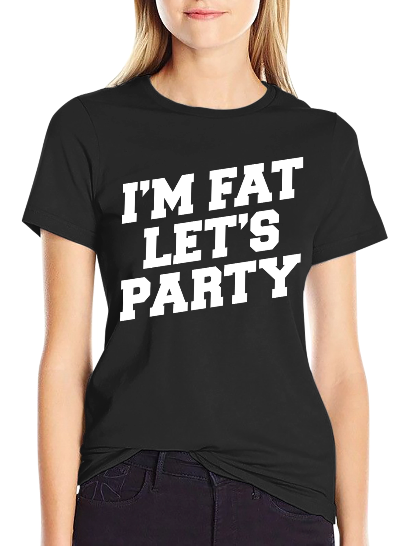 Im Fat Lets Party T-Shirt Funny Graphic Tee