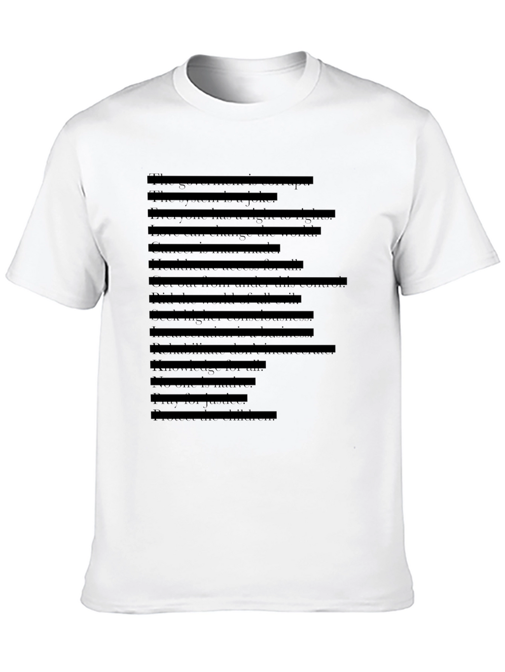 Mens Black T-Shirt with Faux Text Design