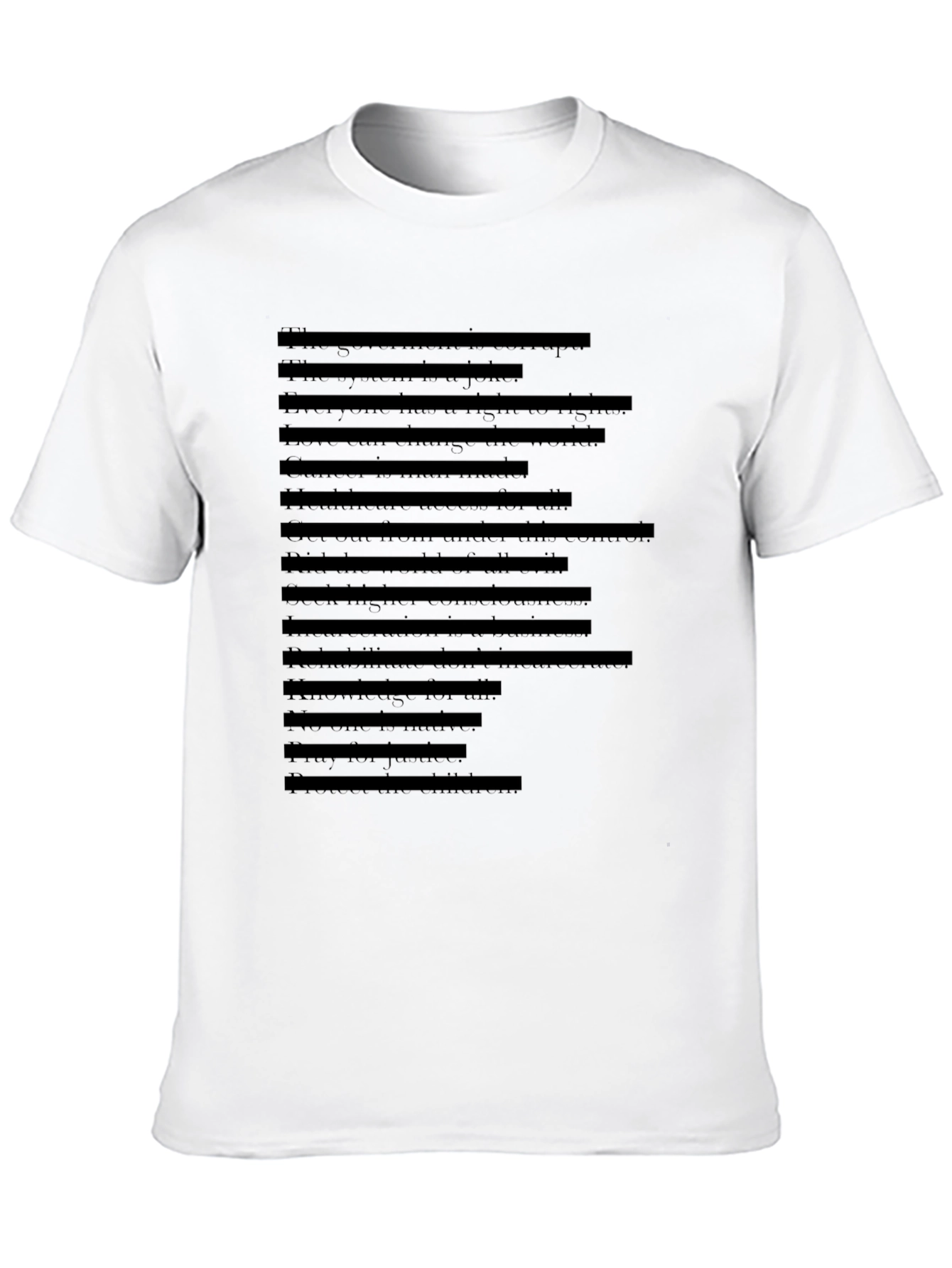 Mens Black T-Shirt with Faux Text Design