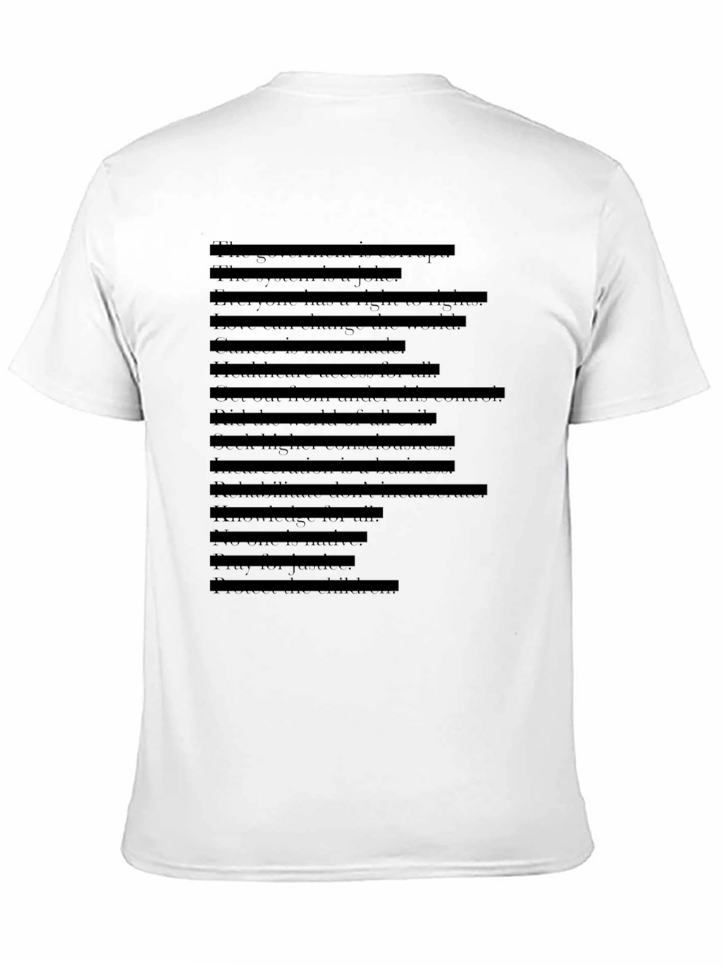 Mens Black T-Shirt with Faux Text Design