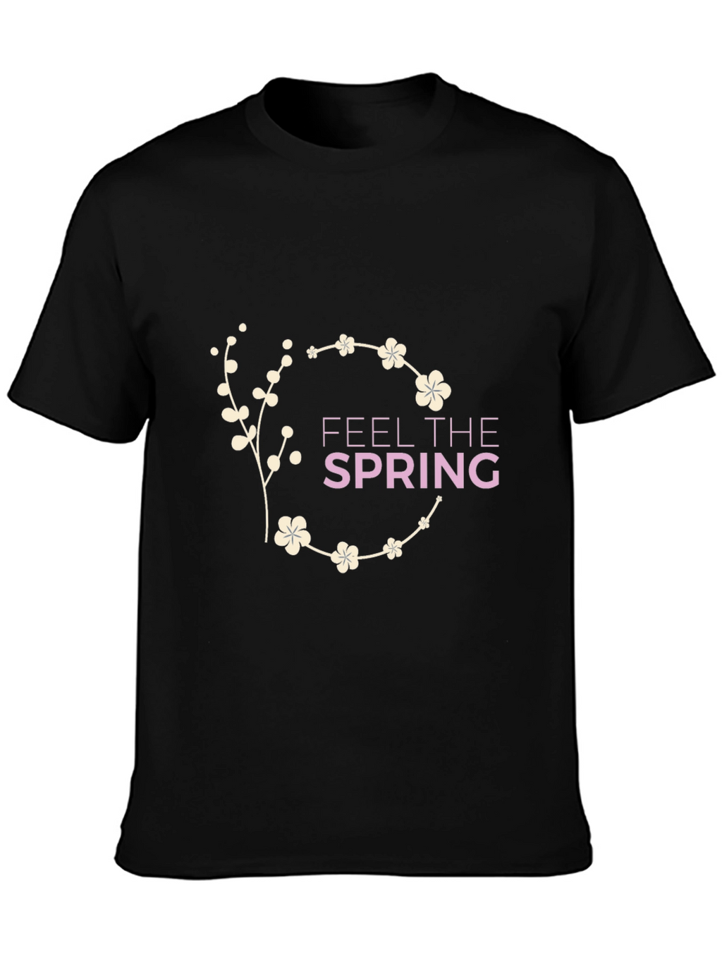 Feel The Spring Black Graphic Tee