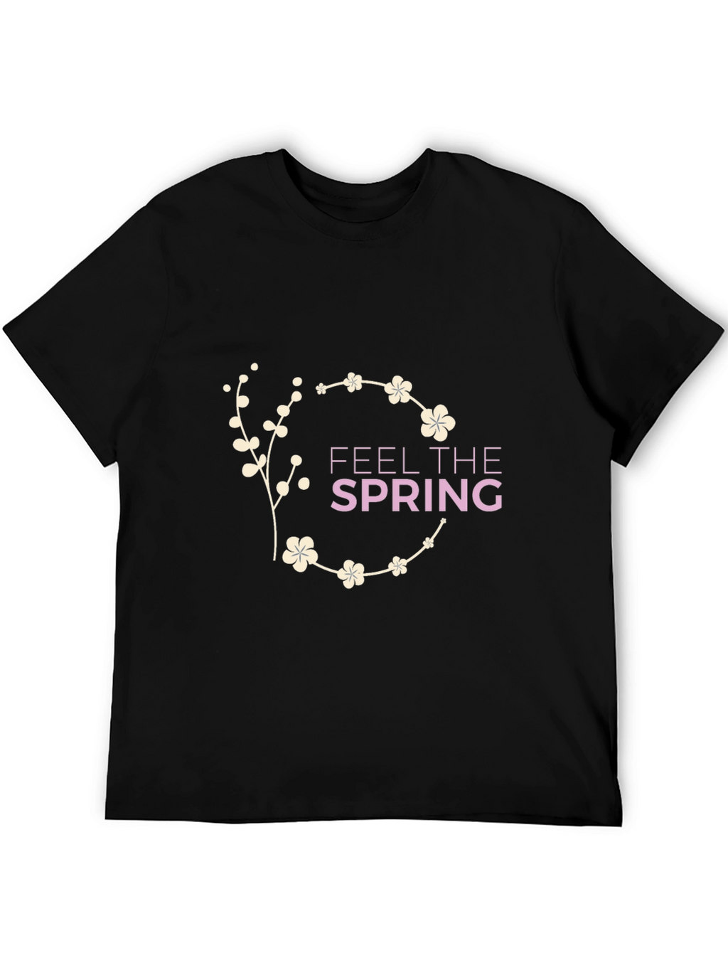 Feel The Spring Black Graphic Tee