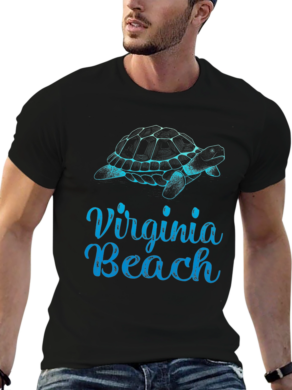 Virginia Beach Turtle Graphic Tee - Black