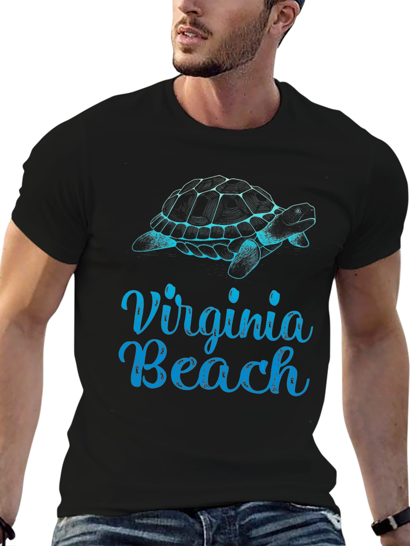 Virginia Beach Turtle Graphic Tee - Black