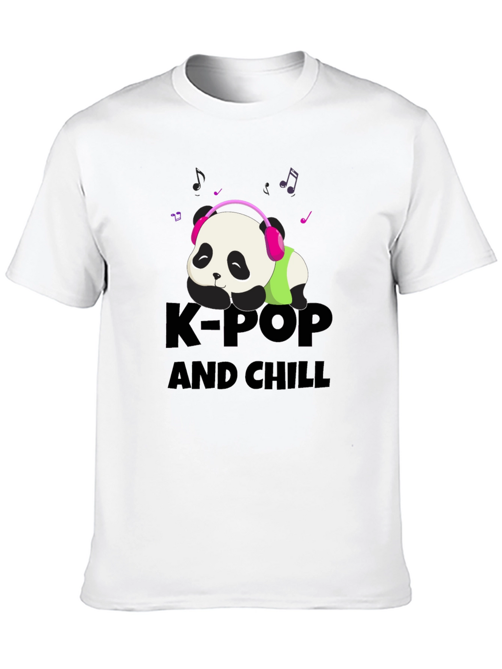 K-Pop and Chill Panda Tee - Black