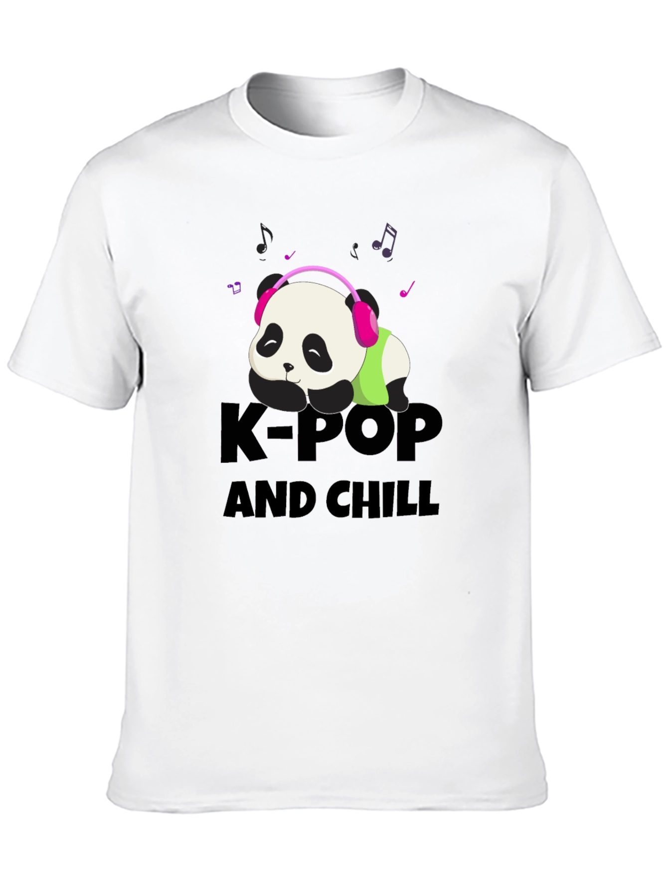 K-Pop and Chill Panda Tee - Black