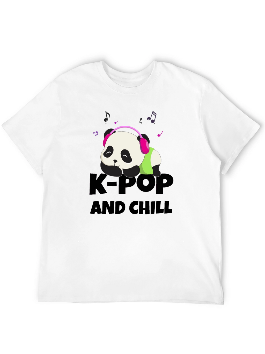 K-Pop and Chill Panda Tee - Black