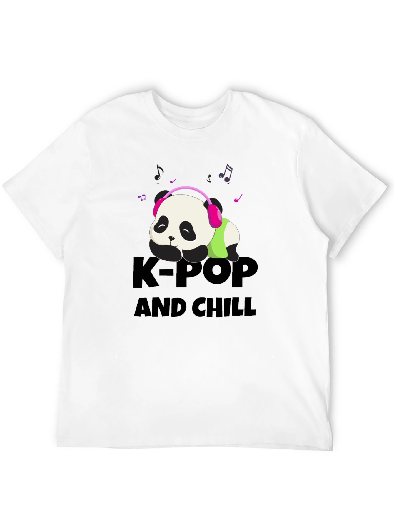 K-Pop and Chill Panda Tee - Black