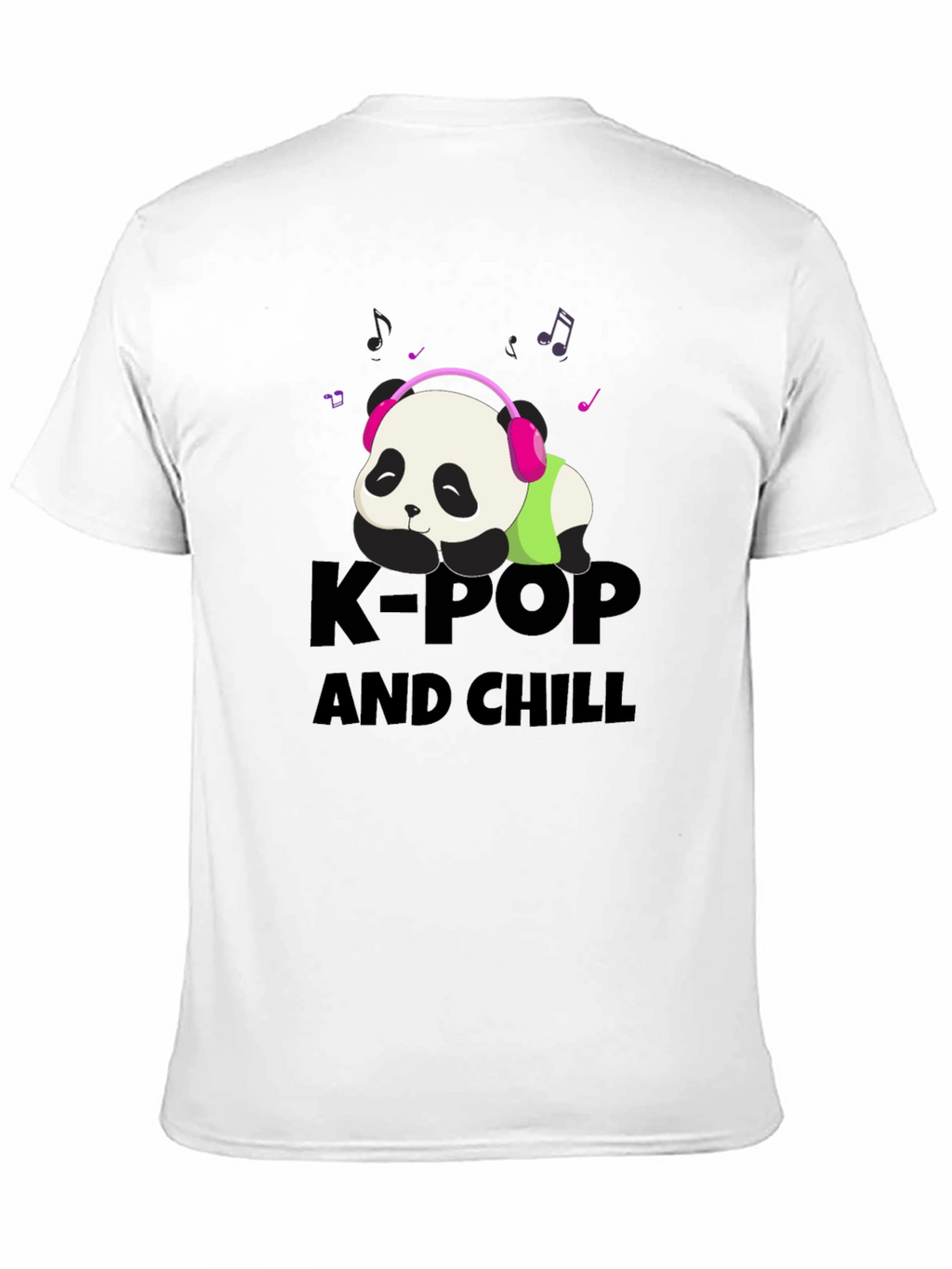 K-Pop and Chill Panda Tee - Black