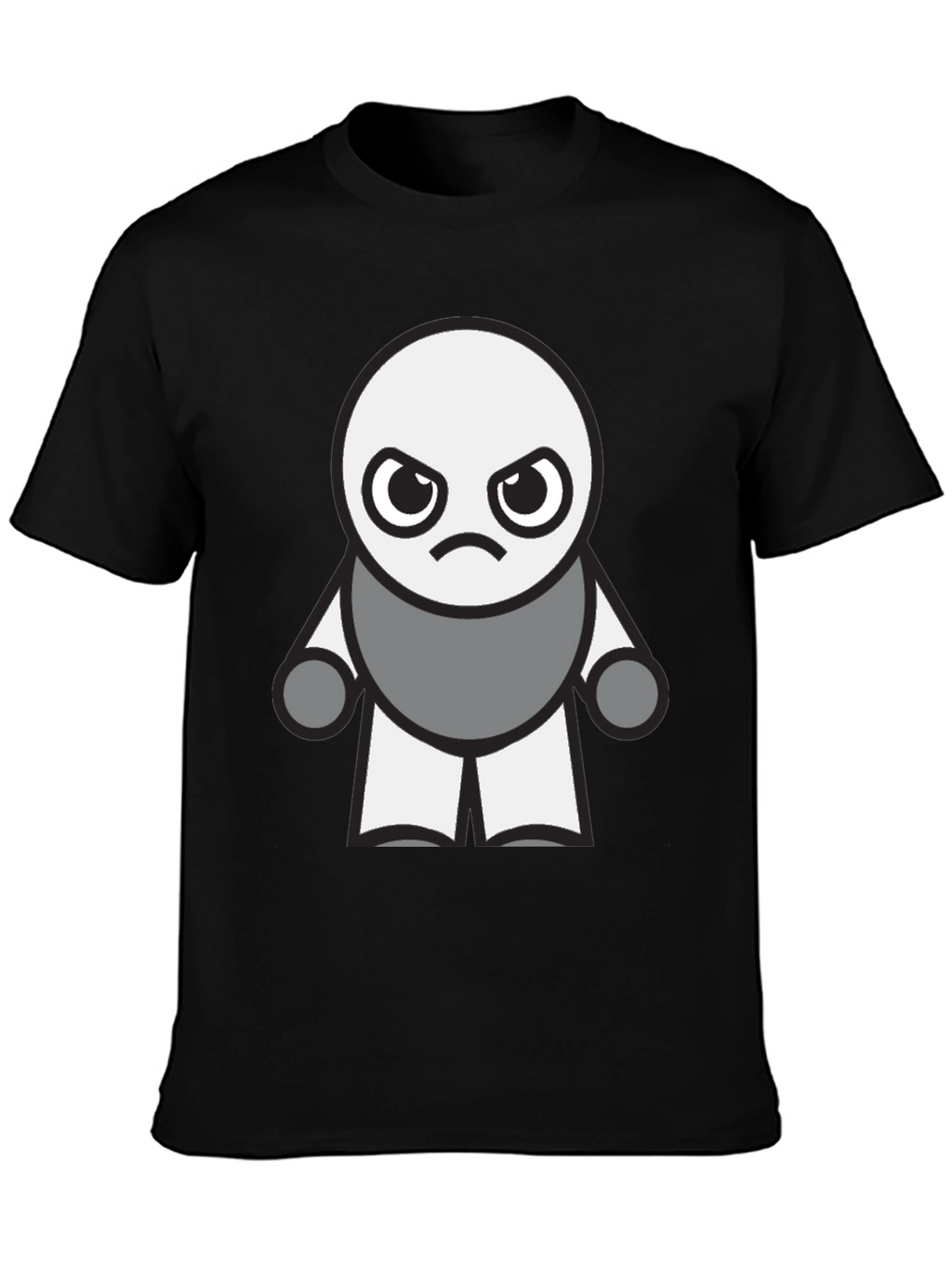 Grumpy Robot Graphic Tee - Black Cotton Blend