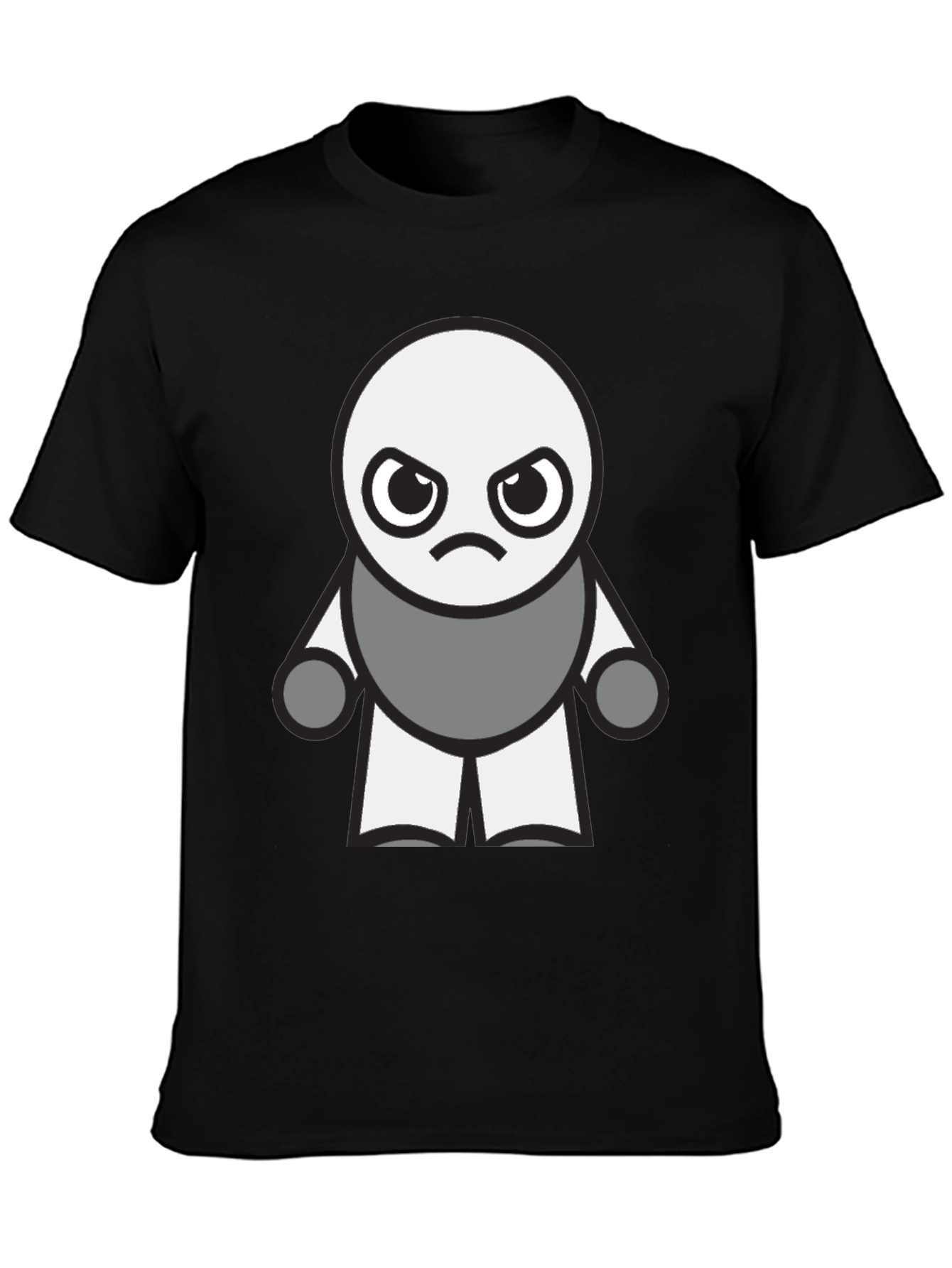 Grumpy Robot Graphic Tee - Black Cotton Blend