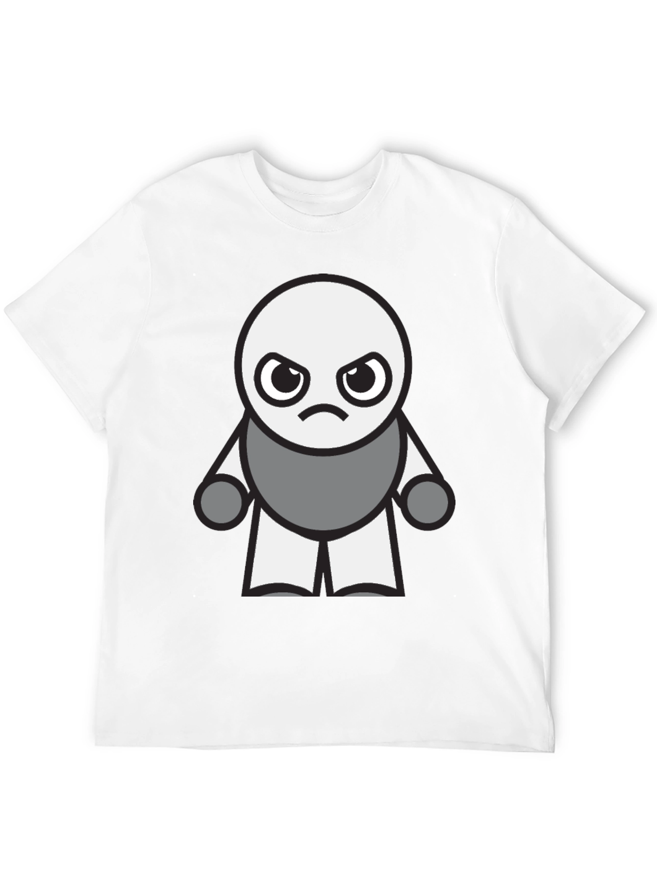 Grumpy Robot Graphic Tee - Black Cotton Blend