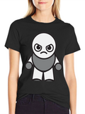 Grumpy Robot Graphic Tee - Black Cotton Blend