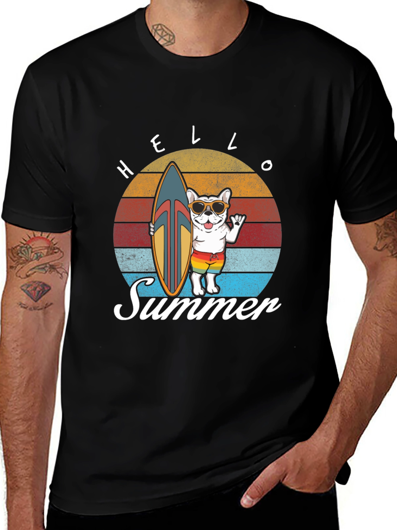 Hello Summer Dog Surf T-Shirt