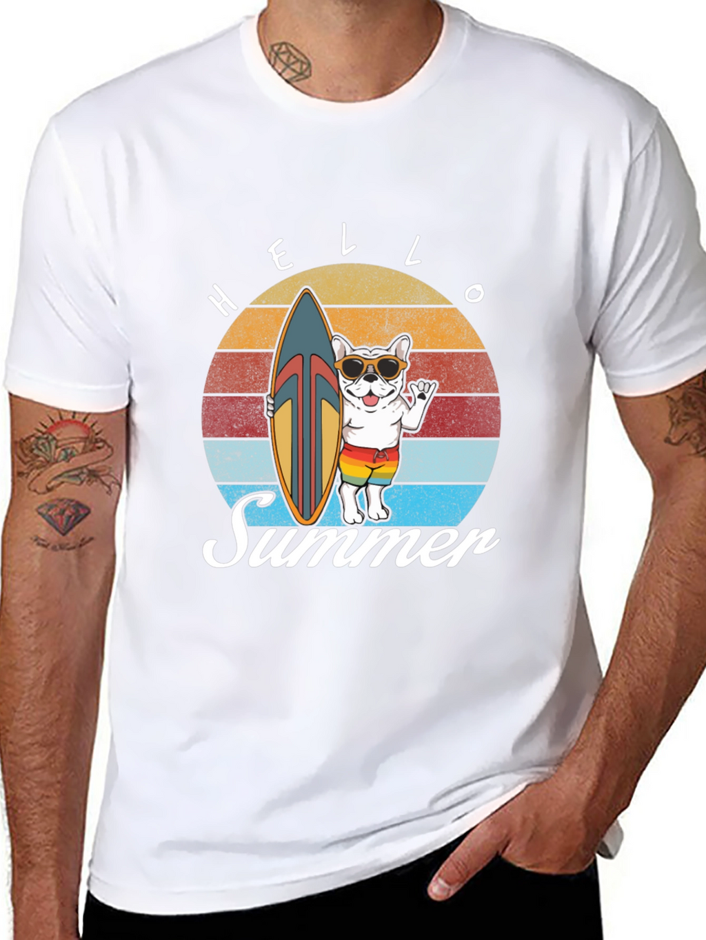 Hello Summer Dog Surf T-Shirt