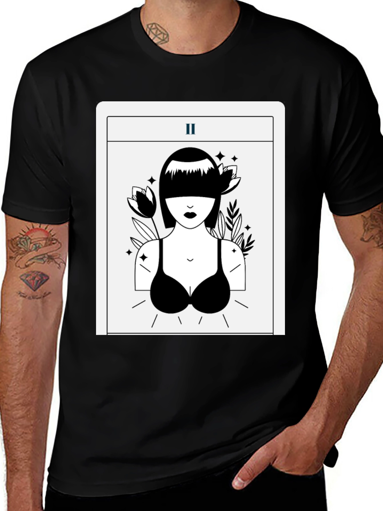 Tarot Card Graphic Tee - The High Priestess Unisex T-Shirt