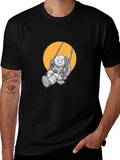 Astronaut on Swing Graphic Tee - Black