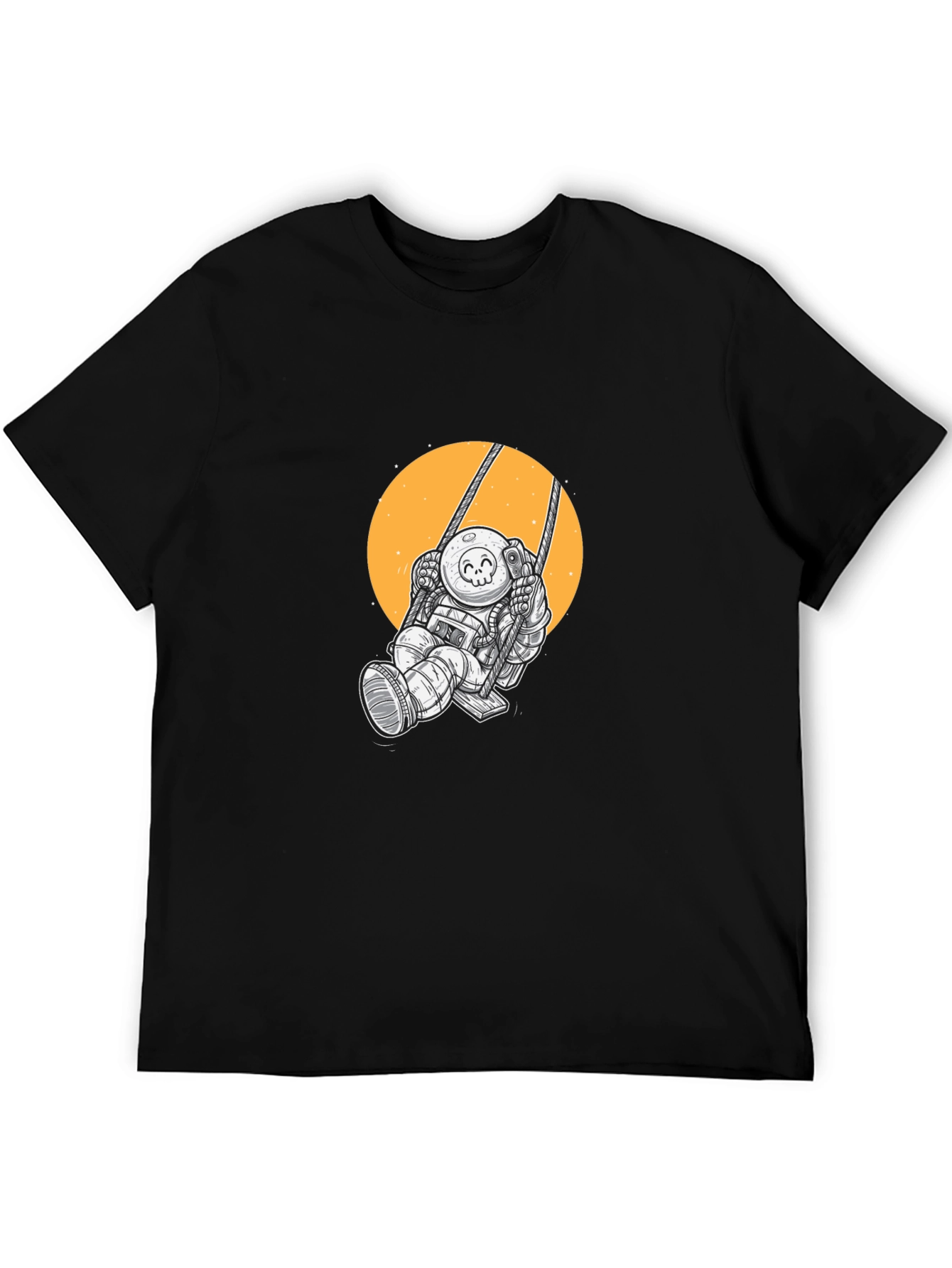 Astronaut on Swing Graphic Tee - Black