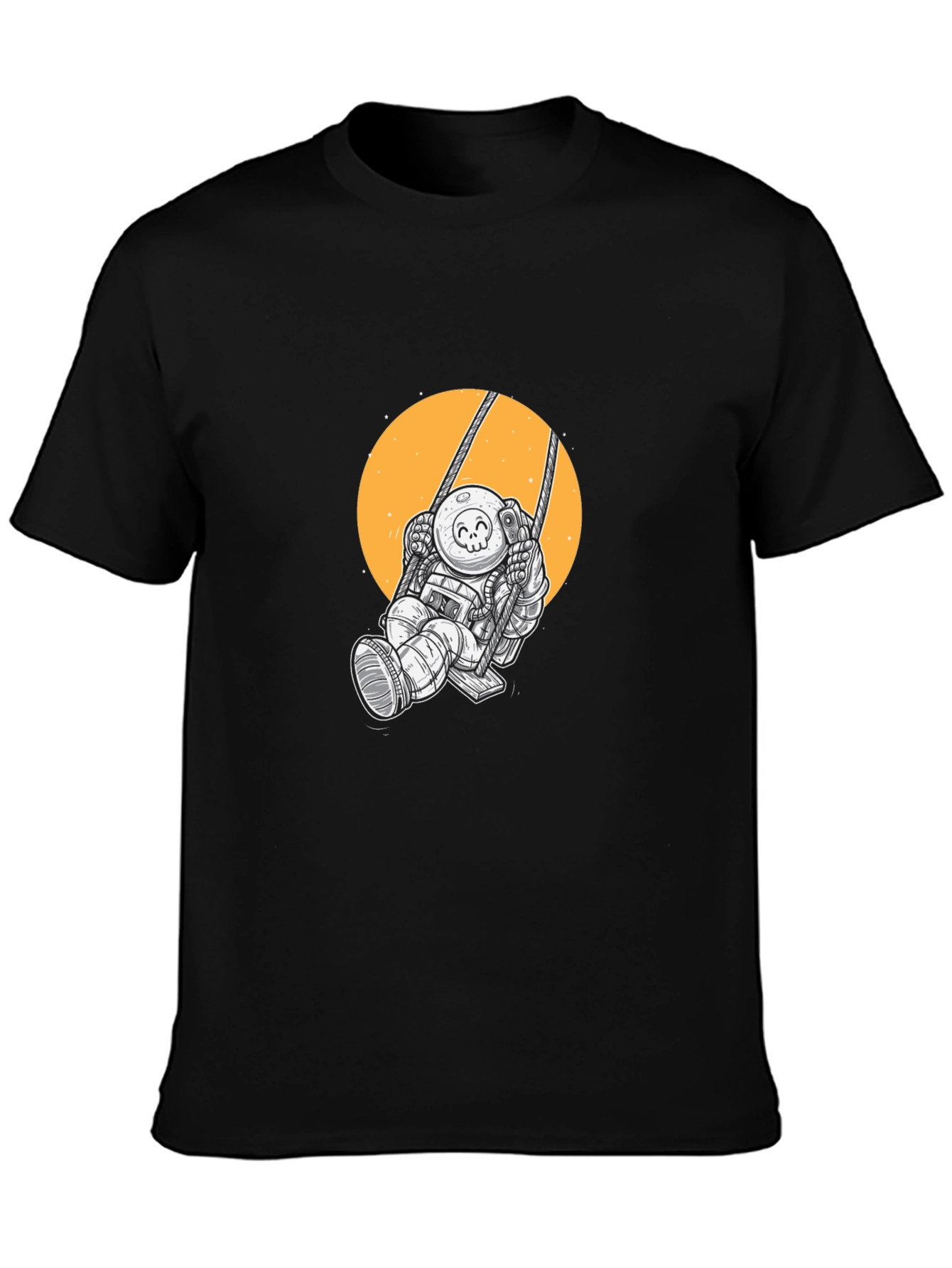 Astronaut on Swing Graphic Tee - Black