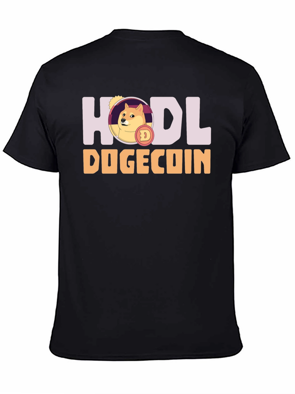 HODL Dogecoin Black T-Shirt - Crypto Meme Tee