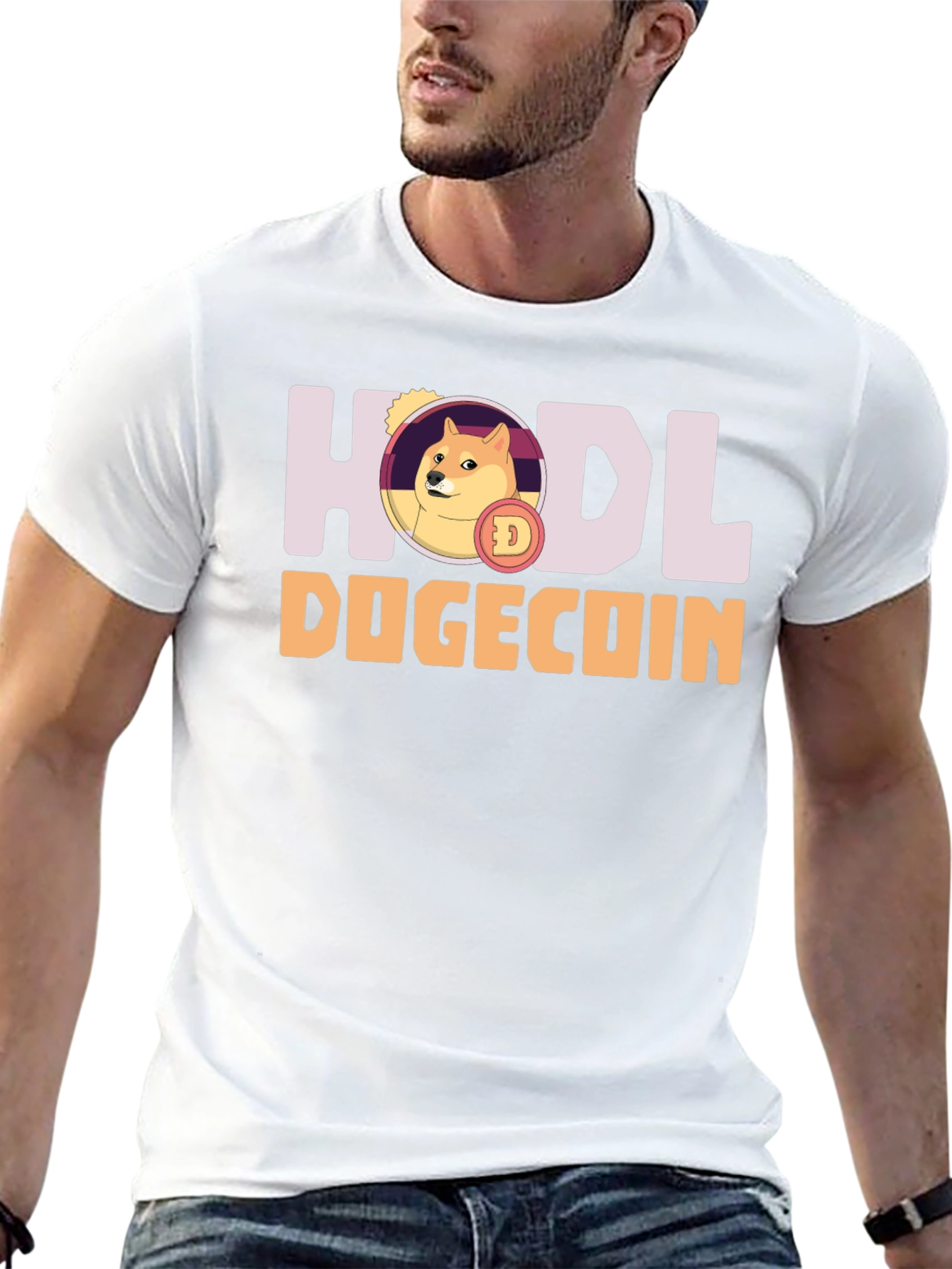 HODL Dogecoin Black T-Shirt - Crypto Meme Tee