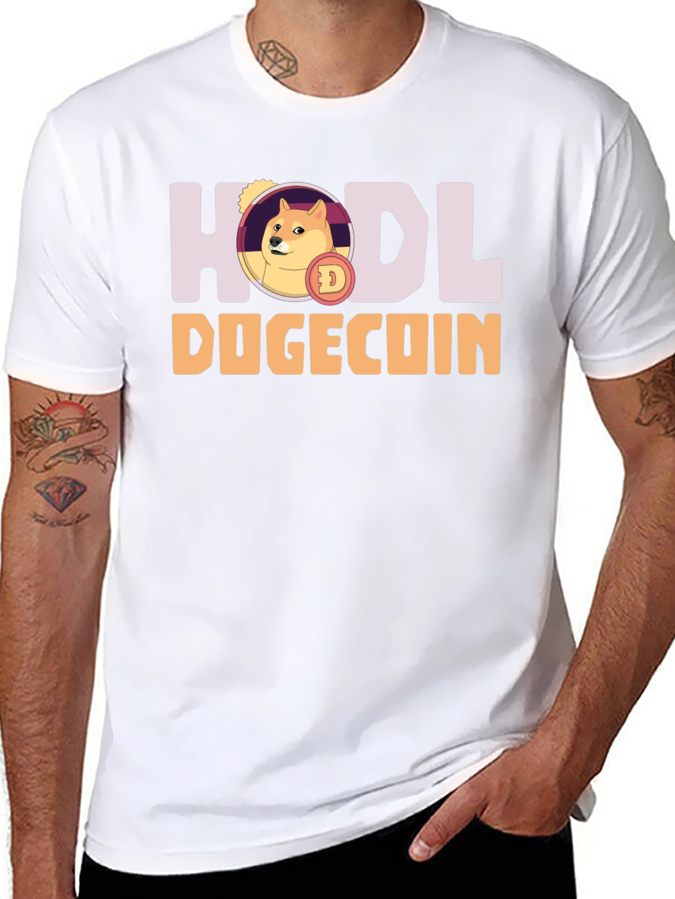 HODL Dogecoin Black T-Shirt - Crypto Meme Tee