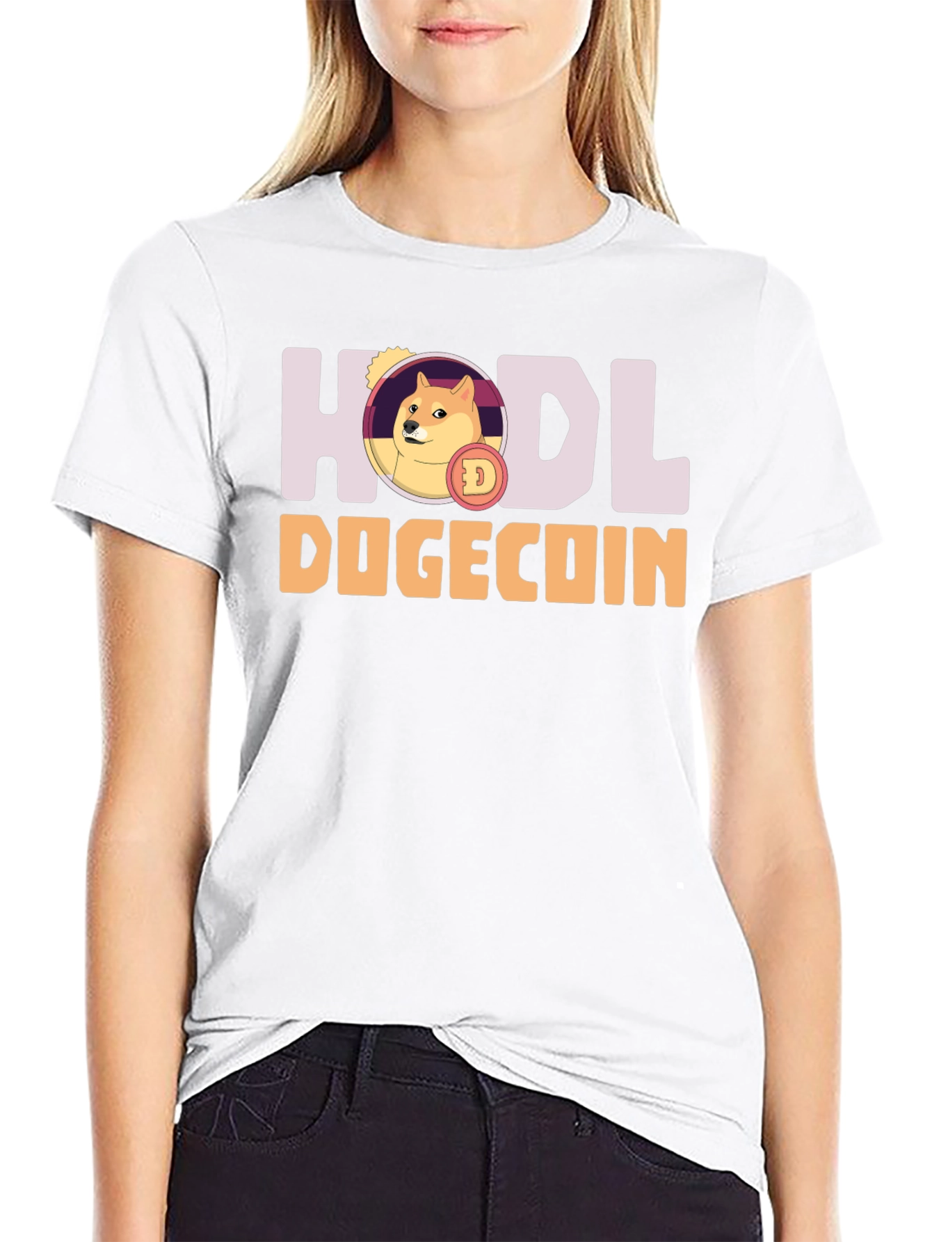 HODL Dogecoin Black T-Shirt - Crypto Meme Tee