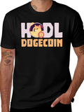HODL Dogecoin Black T-Shirt - Crypto Meme Tee