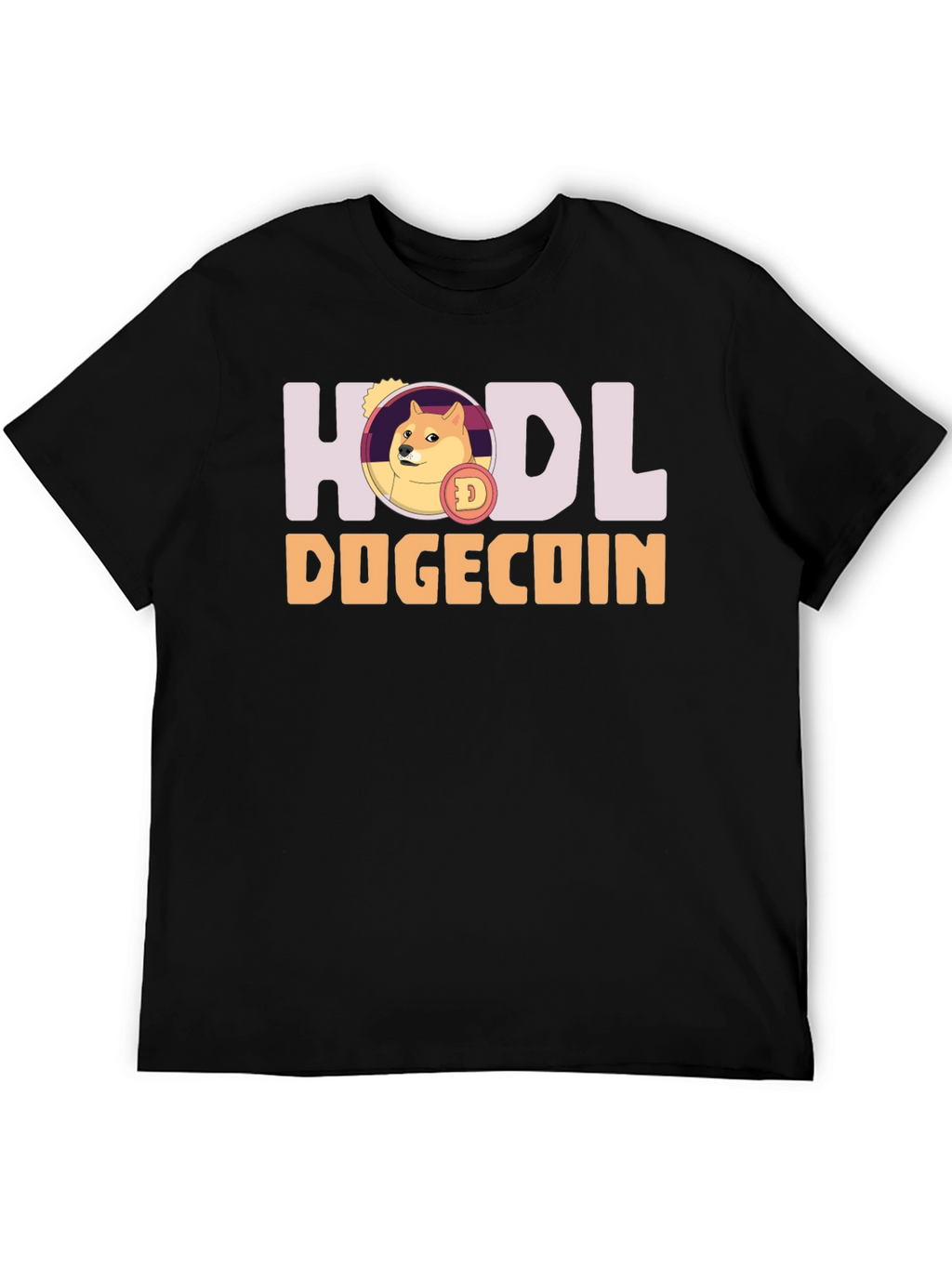 HODL Dogecoin Black T-Shirt - Crypto Meme Tee